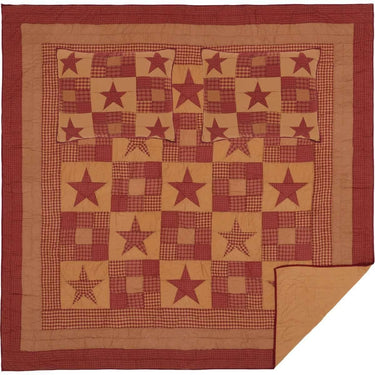 Ninepatch Star Queen Quilt Set; 1-Quilt 90Wx90L w/2 Shams 21x27 VHC Brands - The Fox Decor